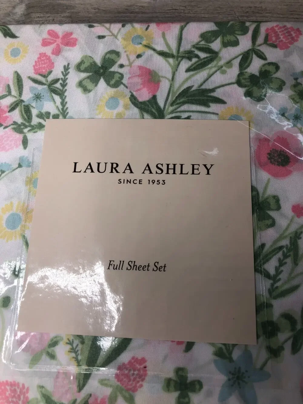 Laura Ashley Full Sheet Set Leanna Rose Pink 4pc Cottage Farmhouse Chic Green
